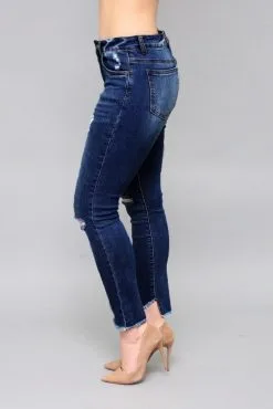 L&B Apparel Dark Wash Distressed Skinny Jeans -Clothing Women's Clothing/Brgs sales store 17083 2