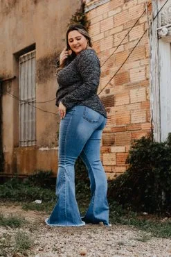 L&B Apparel Winsome Mid Wash Bell Bottom Jeans -Clothing Women's Clothing/Brgs sales store 1LB18087 2 MW X 3 1