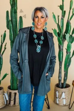 2 Fly Co. Cuddle Cardi Slate Cardigan