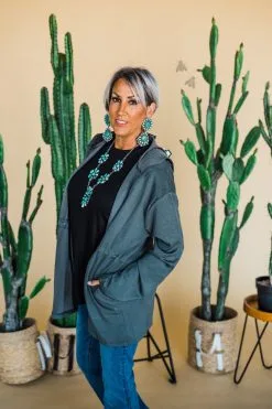 2 Fly Co. Cuddle Cardi Slate Cardigan -Clothing Women's Clothing/Brgs sales store 2FlyCoCARDISLATE142