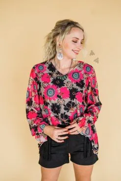 2 Fly Co. Conchos And Flowers Top