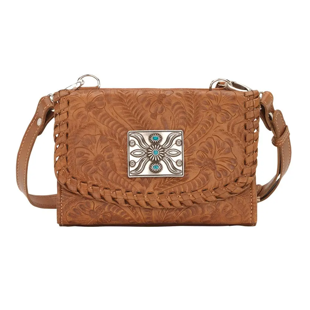 American West Texas Two Step Crossbody Wallet Natural Tan 2 American West Texas Two Step Crossbody Wallet Natural Tan