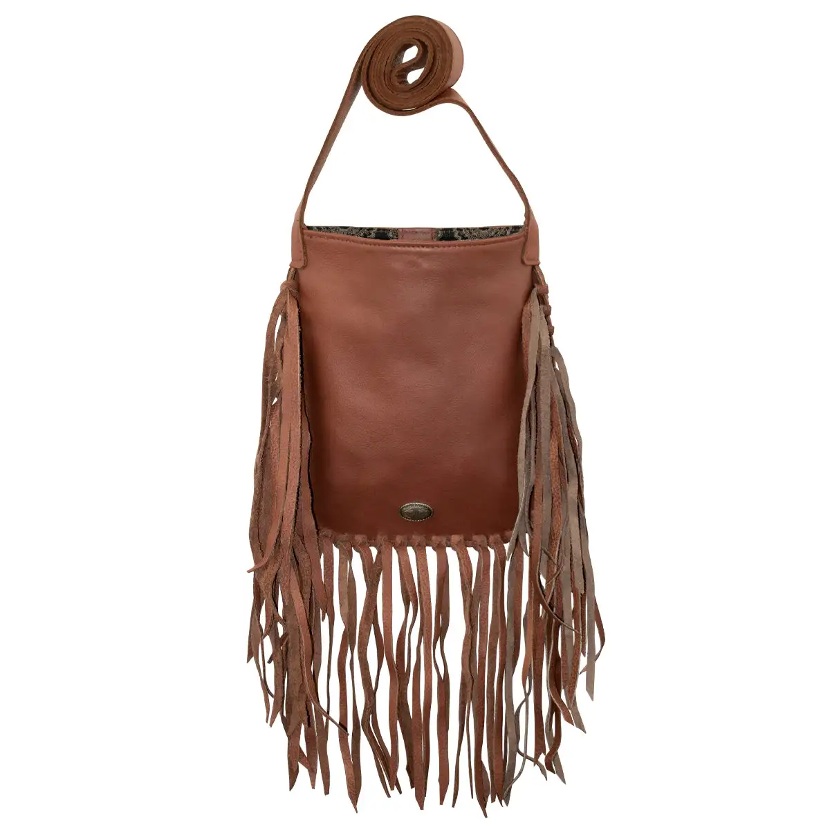 American West Tooled Rose Fringed Crossbody Bag 4 American West Tooled Rose Fringed Crossbody Bag - Image 2