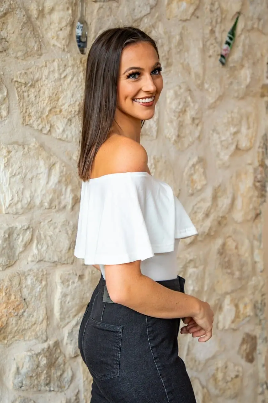 L&B Apparel Reagan White Off Shoulder Body Suit 5 L&B Apparel Reagan White Off Shoulder Body Suit - Image 3