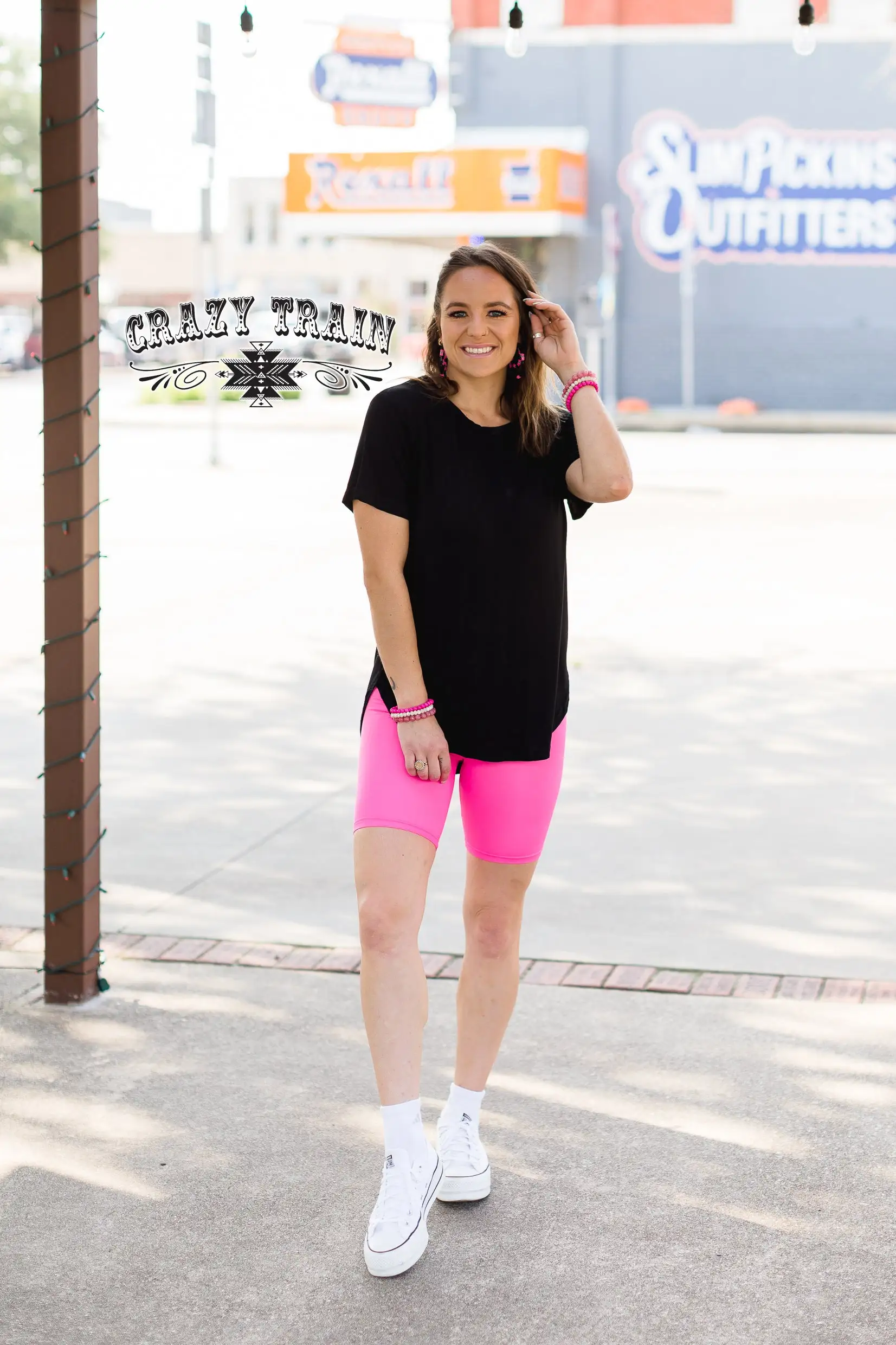 Crazy Train Clothing Neon Pink Bike Shorts 4 Crazy Train Clothing Neon Pink Bike Shorts - Image 2