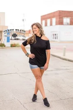 Crazy Train Clothing Blakely Black Top -Clothing Women's Clothing/Brgs sales store BlakelyBlackTop1