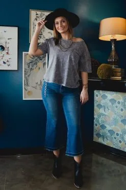 L&B Apparel Dark Wash Wide Leg Capri Jeans Plus Size -Clothing Women's Clothing/Brgs sales store DSC00901 agda ad