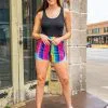 L&B Apparel Serape Active Wear Shorts -Clothing Women's Clothing/Brgs sales store EM121 PINK SERAPE 3