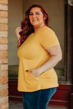 L&B Apparel Essential Plus Size Top Mustard -Clothing Women's Clothing/Brgs sales store ES1 STP M X 2