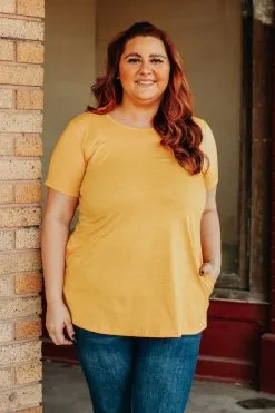 L&B Apparel Essential Plus Size Top Mustard
