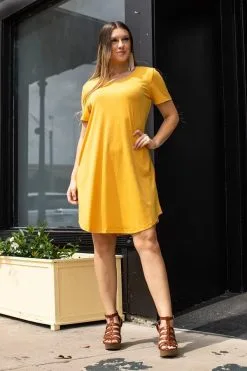 L&B Apparel Scoop Neck Flutter Dress