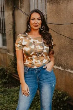 L&B Apparel Everyday Essential Cowhide Print Bodysuit