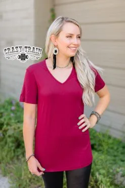 Crazy Train Apparel Forever Fave Basic Maroon Top
