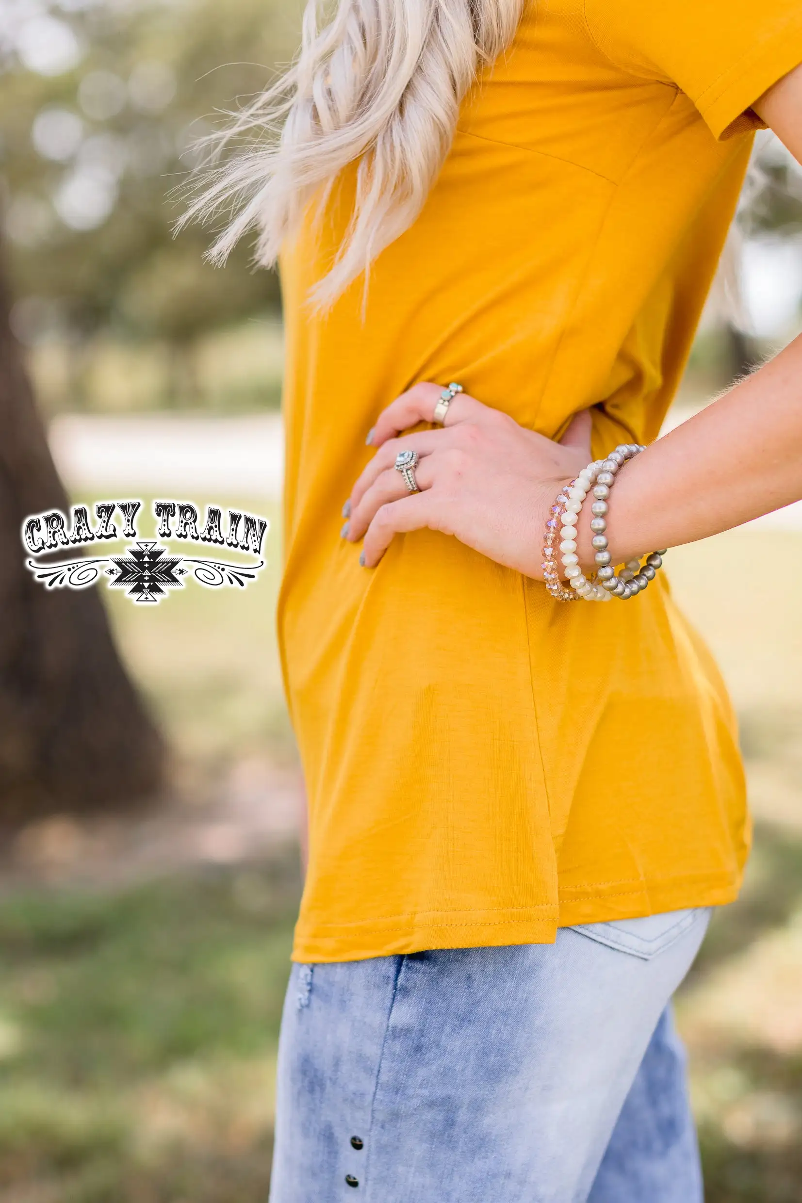 Crazy Train Apparel Forever Fave Basic Mustard Top 5 Crazy Train Apparel Forever Fave Basic Mustard Top - Image 3