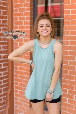 Crazy Train Clothing Go With The Flow Robin Egg Tank