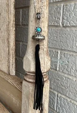 Blue Tortoise Squash Tassel Necklace