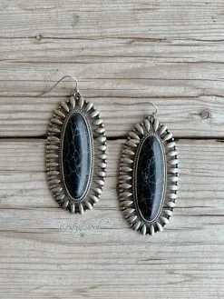 Blue Tortoise Midnight Dangle Earrings