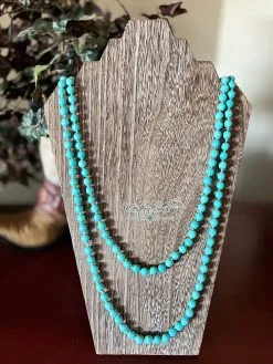 Blue Tortoise Endless Bead Necklace
