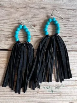 Blue Tortoise Fringe Beauty Earrings