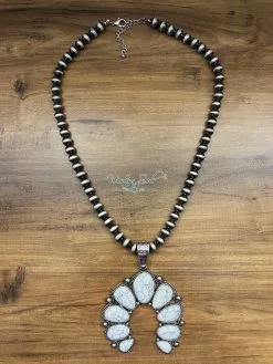 Blue Tortoise Moonlit Dream Squash Blossom Necklace