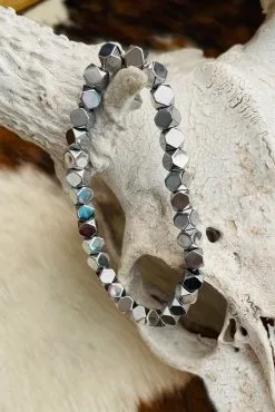 Sterling Kreek Clothing Swimmin In Silver Square Bead Bracelet