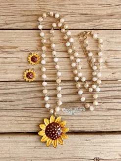 Atipi Sunny Sunflower Necklace Set