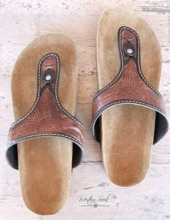 American Darling Western Wildflower Tooled Sandals