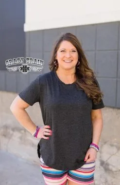 Crazy Train Clothing Crazy Train Basic Charcoal Top