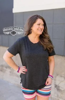 Crazy Train Clothing Crazy Train Basic Charcoal Top -Clothing Women's Clothing/Brgs sales store IMG 2318