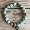 Blue Tortoise Beaded Charm Bracelet
