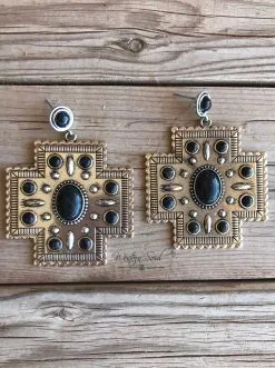 L&B Apparel Cowgirl Cross Earrings