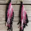 Blue Tortoise Pink Passion Seed Bead Earrings -Clothing Women's Clothing/Brgs sales store IMG 5072 1