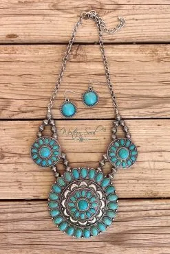 Blue Tortoise Ranch Boss Western Necklace Set