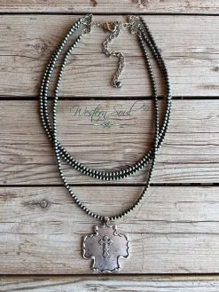 Isac Trading Cross Concho Layer Necklace