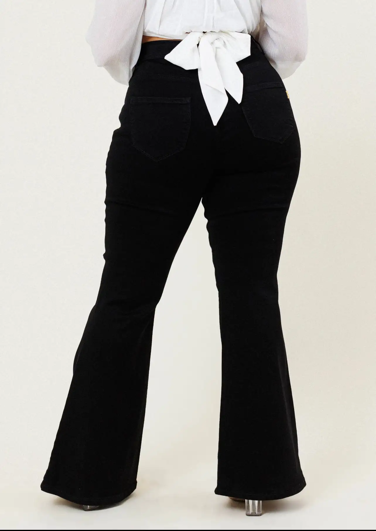 Vibrant MIU Plus Size High Rise Flared Jeans Black 5 Vibrant MIU Plus Size High Rise Flared Jeans Black - Image 3