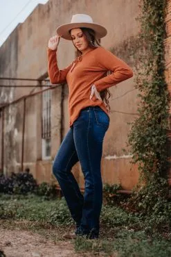 L&B Apparel Dark Wash Bootcut Jeans -Clothing Women's Clothing/Brgs sales store JJE5 DW 3