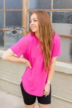 Crazy Train Clothing Crazy Train Basic Fuchsia Top