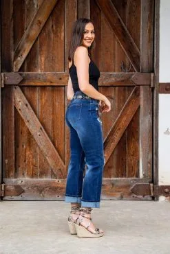 L&B Apparel Leopard Patch Boyfriend Jeans -Clothing Women's Clothing/Brgs sales store KA 0446 LA 4 2