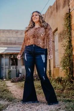 L&B Apparel Dark Wash Extreme Flare Heavy Weight Plus Size Jeans