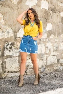 L&B Apparel Color Your World Denim Skirt -Clothing Women's Clothing/Brgs sales store LF0014 RS 4