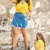 L&B Apparel Color Your World Denim Skirt -Clothing Women's Clothing/Brgs sales store LF0014 RS 4 1