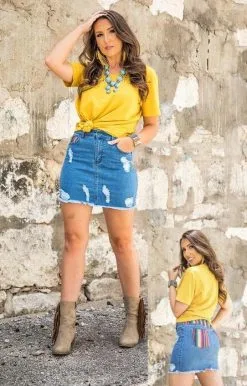 L&B Apparel Color Your World Denim Skirt