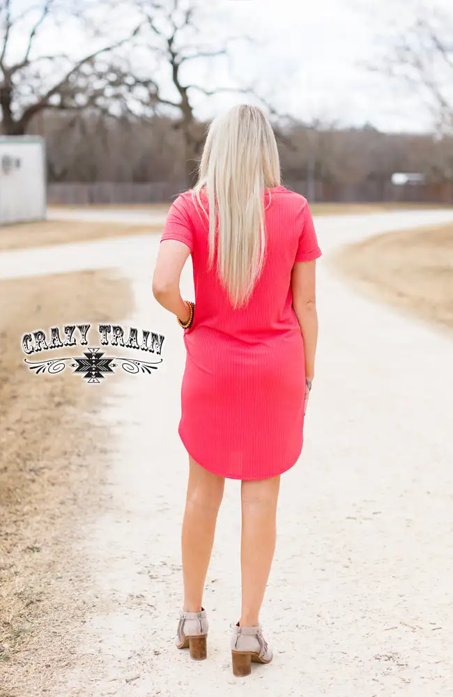 Crazy Train Clothing Line Drive Dress Coral 5 Crazy Train Clothing Line Drive Dress Coral - Image 3