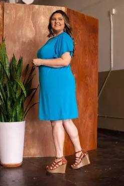 L&B Apparel Blue Jade Flutter Dress 15 L&B Apparel Blue Jade Flutter Dress -Clothing Women's Clothing/Brgs sales store MDR34 JAD X 3