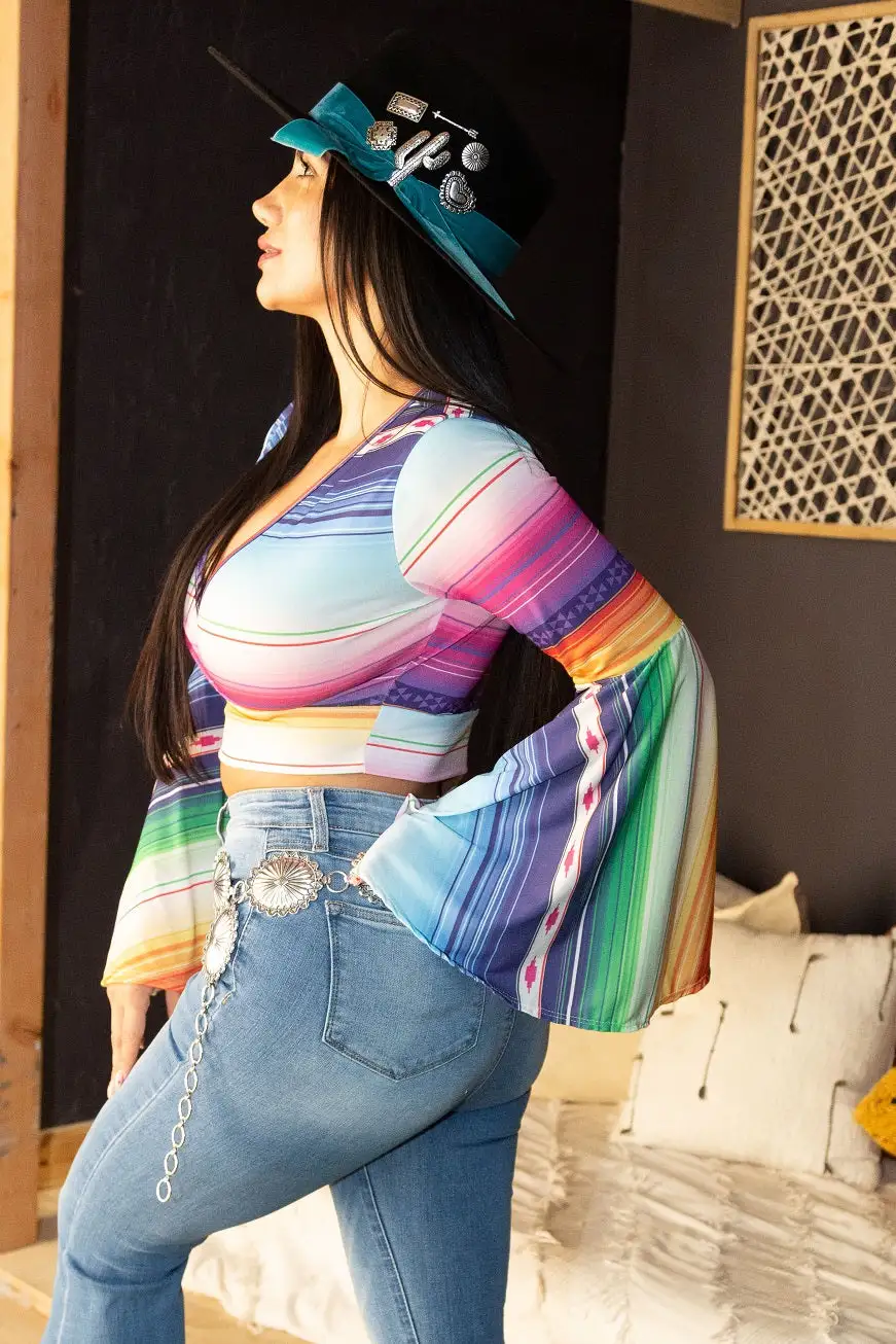 L&B Apparel Serape Print Crop Top 4 L&B Apparel Serape Print Crop Top - Image 2