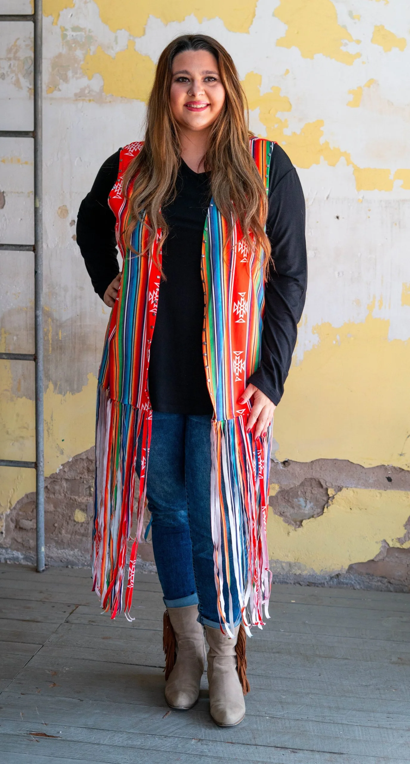 L&B Apparel Red River Aztec Fringe Vest 8 L&B Apparel Red River Aztec Fringe Vest - Image 6