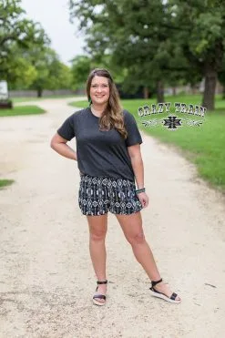 Crazy Train Clothing Mom Tucket Shorts -Clothing Women's Clothing/Brgs sales store MomTucketShortsAztec1