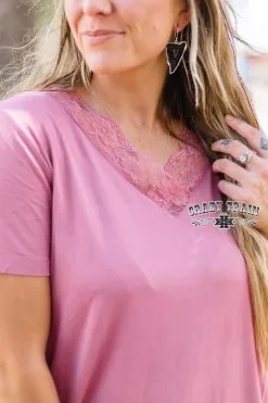 Crazy Train Apparel My Fave V Neck Mauve -Clothing Women's Clothing/Brgs sales store MyFaveVneckMauve3