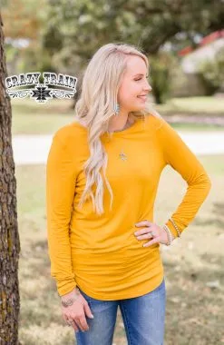 Crazy Train Apparel Pinedale Basic Long-sleeved Top Mustard 8 Crazy Train Apparel Pinedale Basic Long-sleeved Top Mustard -Clothing Women's Clothing/Brgs sales store PinedaleBasicLongsleeveMustard1