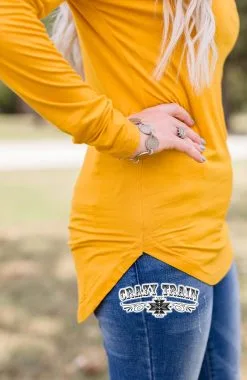 Crazy Train Apparel Pinedale Basic Long-sleeved Top Mustard 9 Crazy Train Apparel Pinedale Basic Long-sleeved Top Mustard -Clothing Women's Clothing/Brgs sales store PinedaleBasicLongsleeveMustard3